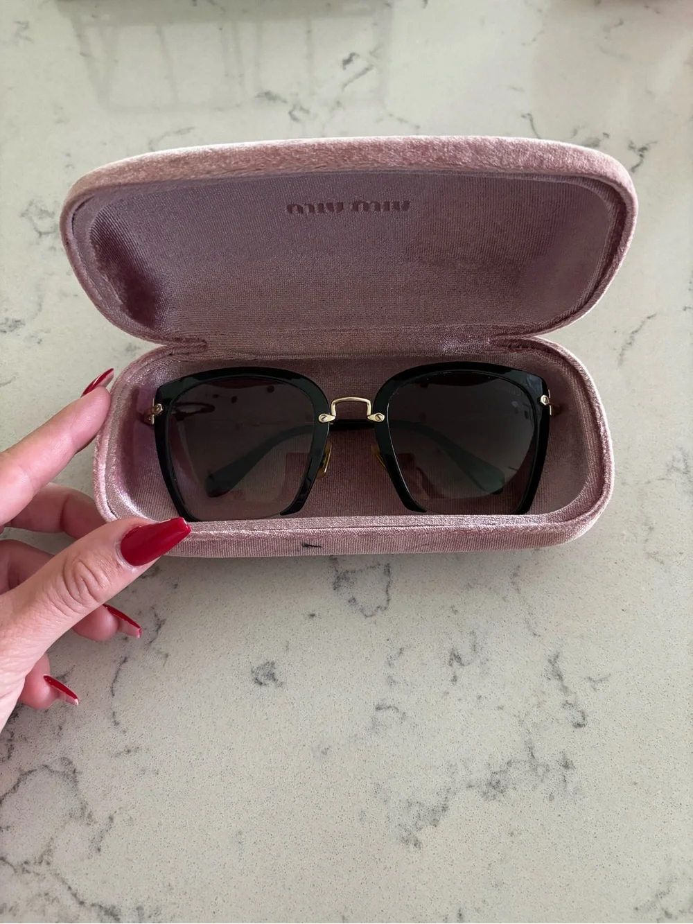 Authentic Miu Miu MU 52RS Womens Sunglasses semi-rimless square frame